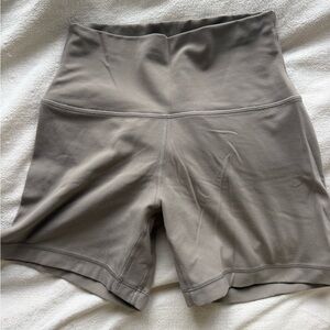 Aritzia High-Rise Taupe Sculpting Bike Shorts